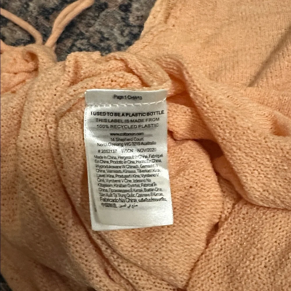 Cotton On Peach Knit Dress/Coverup, L - Picture 9 of 12